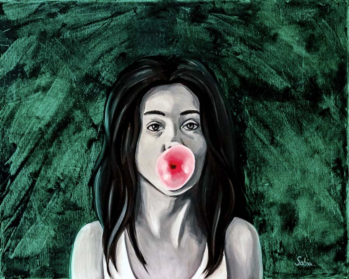 Sobia Shuaib Bubblegum Girl 16" x 20"